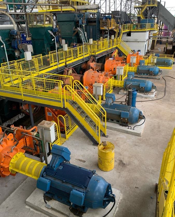 Motores de média tensão instalados na ampliação do sistema de moenda de cana em Cristalina (GO)