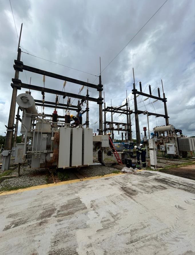 Pátio da subestação de 69 kV em Godofredo Viana (MA)